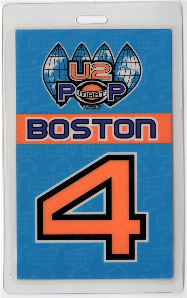 U2 1997 Popmart Concert Tour Laminated Backstage Pass - Boston 4