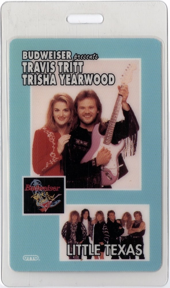Travis Tritt 1993 Laminate Backstage Pass Trisha Yearwood Little Texas