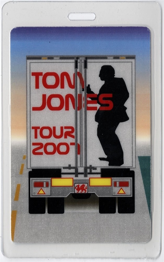 Tom Jones 2007 Concert Tour Laminated Backstage Pass