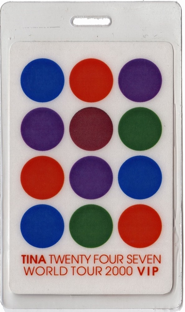 Tina Turner 2000 Twenty Four Seven Tour VIP Laminated Backstage Pass