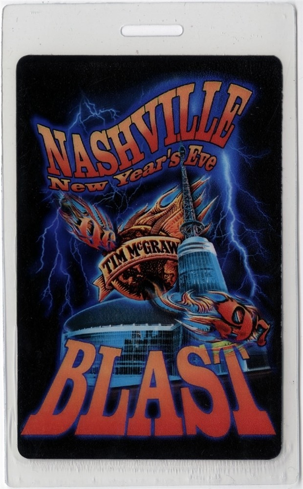 Tim McGraw 1996 Nashville New Year Eve Blast All Access Laminated Backstage Pass