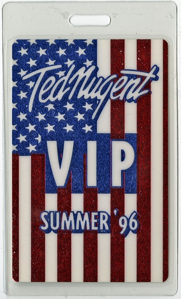 Ted Nugent 1996 Spirit of the Wild Tour VIP Foil Laminated Backstage Pass