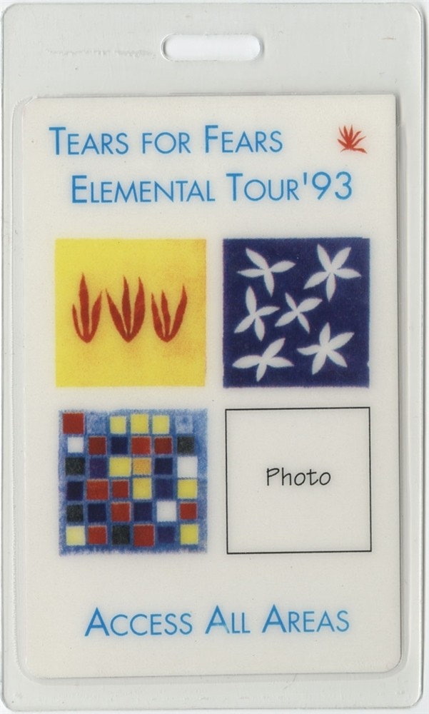 Tears For Fears 1993 Concert Laminated Backstage Pass Elemental Tour