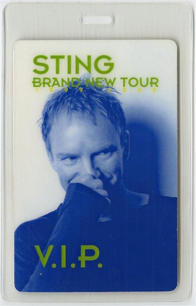 Sting 1999 Brand New Concert Tour VIP Laminated Backstage Pass