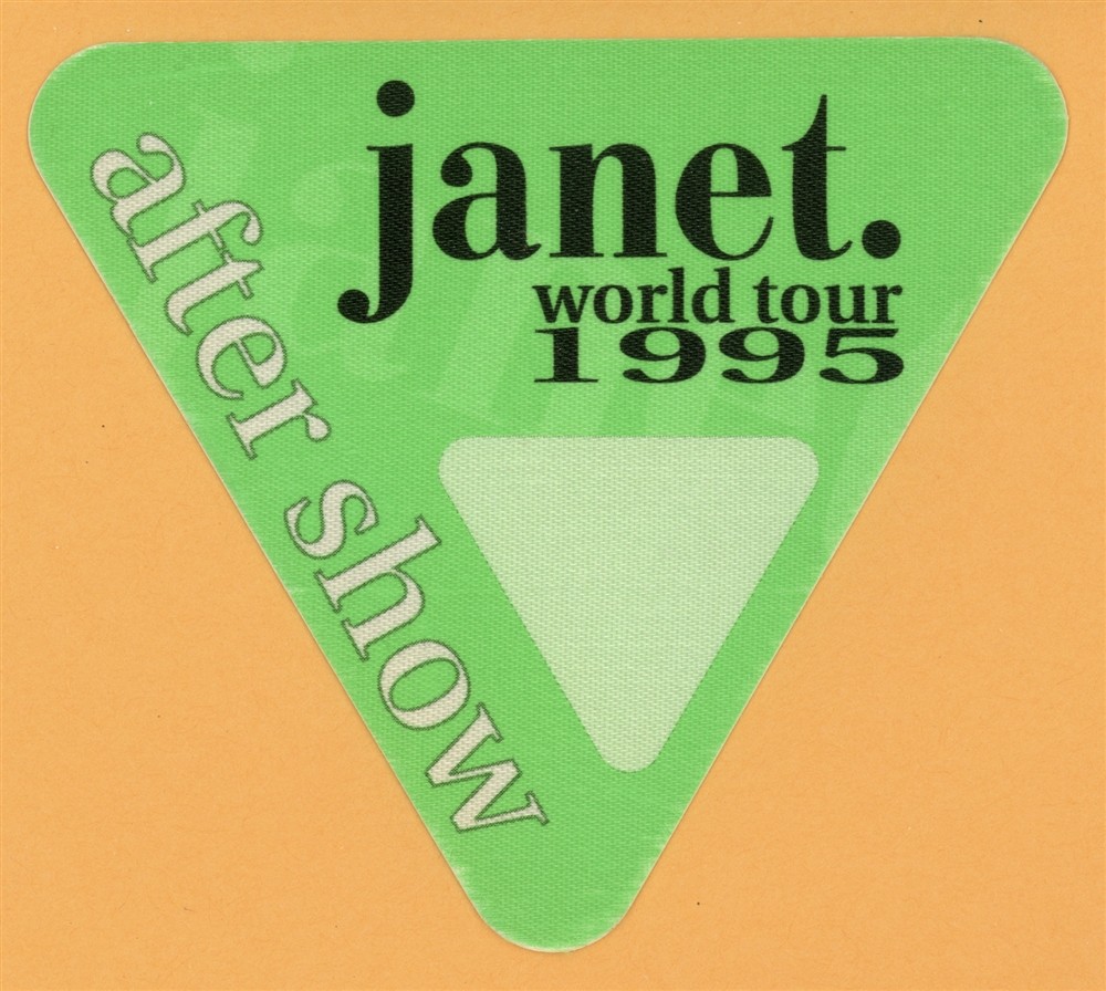 Janet Jackson 1995 World Concert Tour After Show Backstage Pass