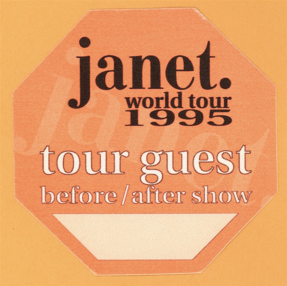 Janet Jackson 1995 World Concert Tour Guest Backstage Pass