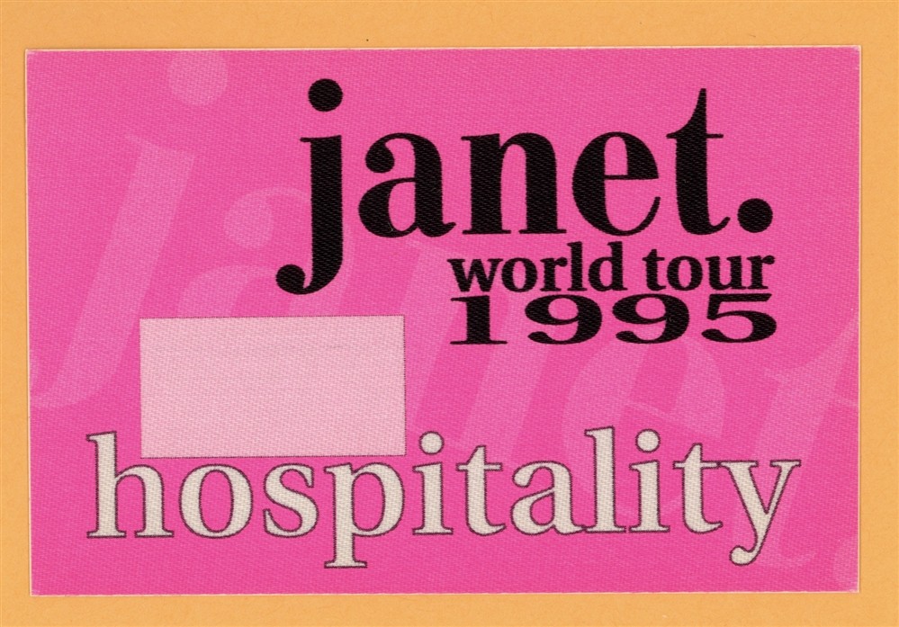 Janet Jackson 1995 World Concert Tour Hospitality Backstage Pass