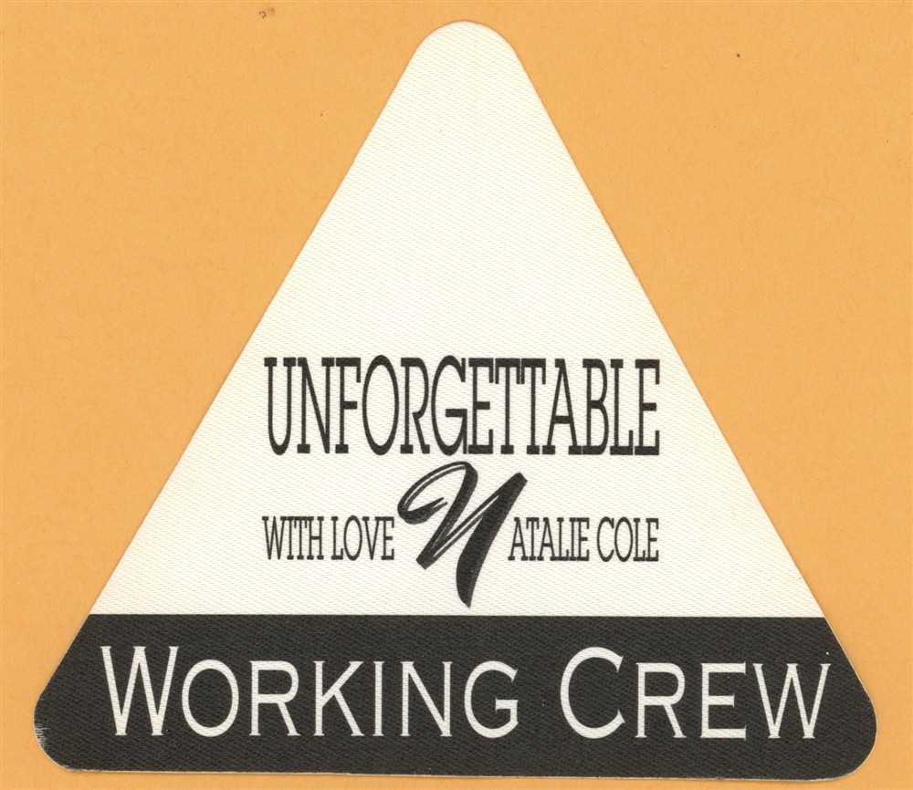 Natalie Cole 1991 Unforgettable Love Concert Tour CREW Backstage Pass