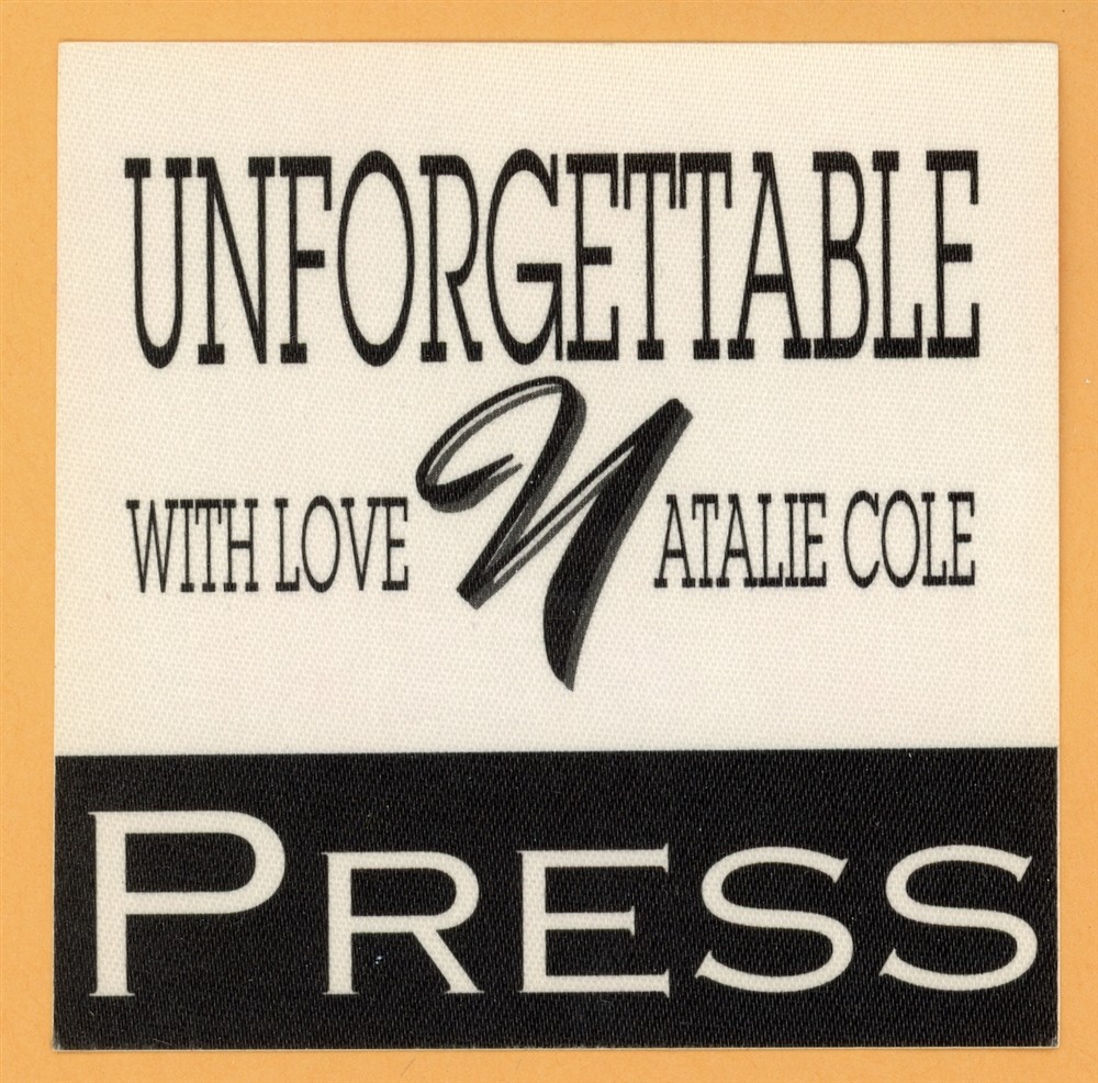 Natalie Cole 1991 Unforgettable Love Concert Tour PRESS Backstage Pass