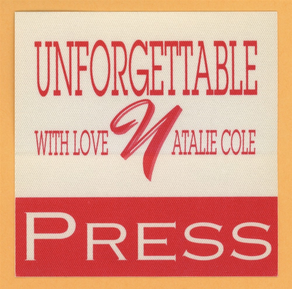 Natalie Cole 1991 Unforgettable Love Concert Tour PRESS Backstage Pass