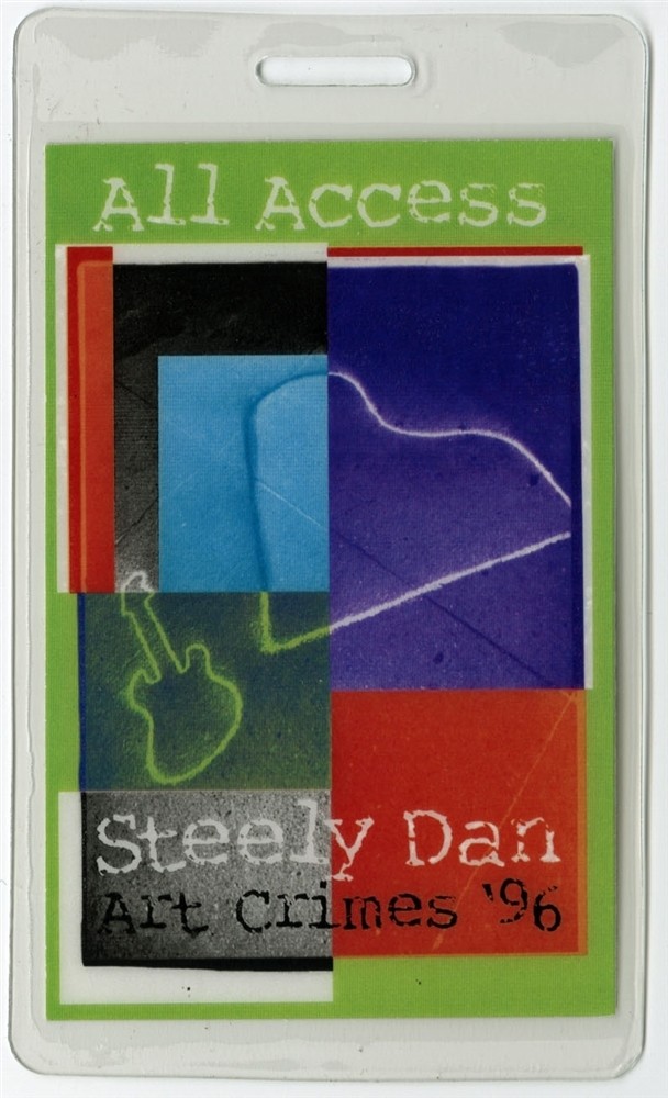 Steely Dan 1996 Art Crimes Concert Tour All Access Laminated Backstage Pass