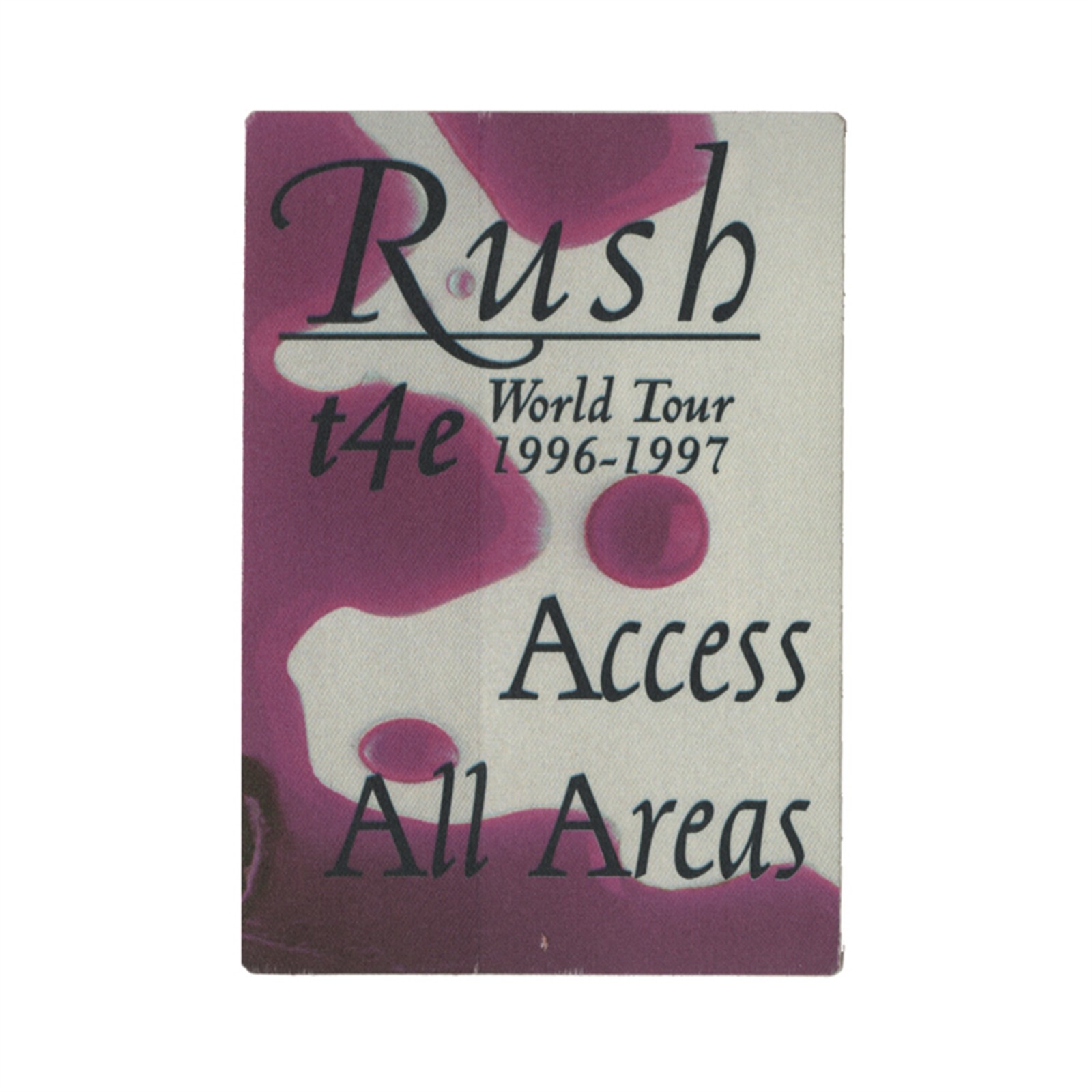 Rush 1996 Test for Echo Concert Tour All Access Backstage Pass