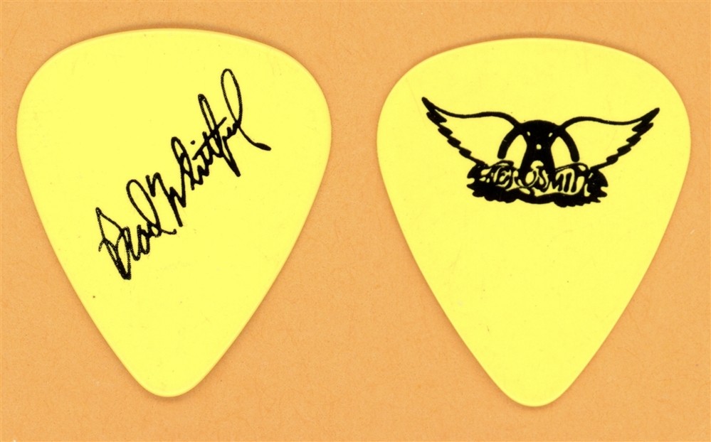 Aerosmith Brad Whitford Mustard YLW Vintage Guitar Pick - 1993 Get A Grip Tour