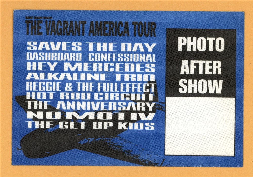 Saves The Day 2000 Alkaline Trio Vagrant America Concert Tour Backstage Pass