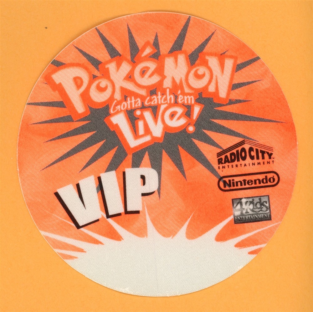 Pokémon Gotta Catch 'em Live Concert Tour VIP Backstage Pass Orange