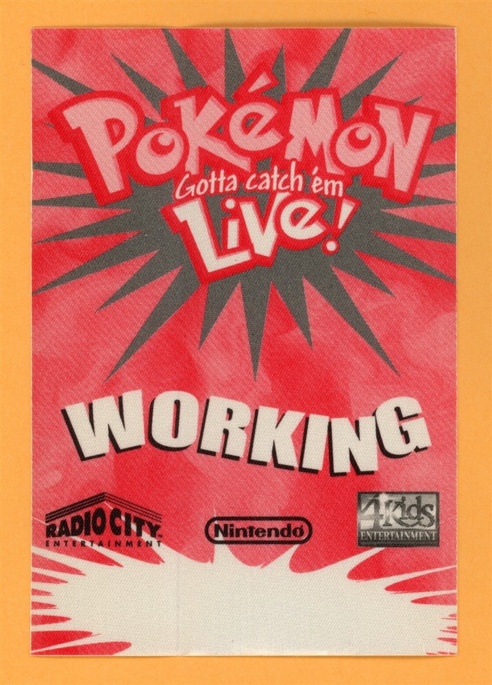 Pokémon Gotta Catch 'em Live Concert Tour WORKING Backstage Pass Red