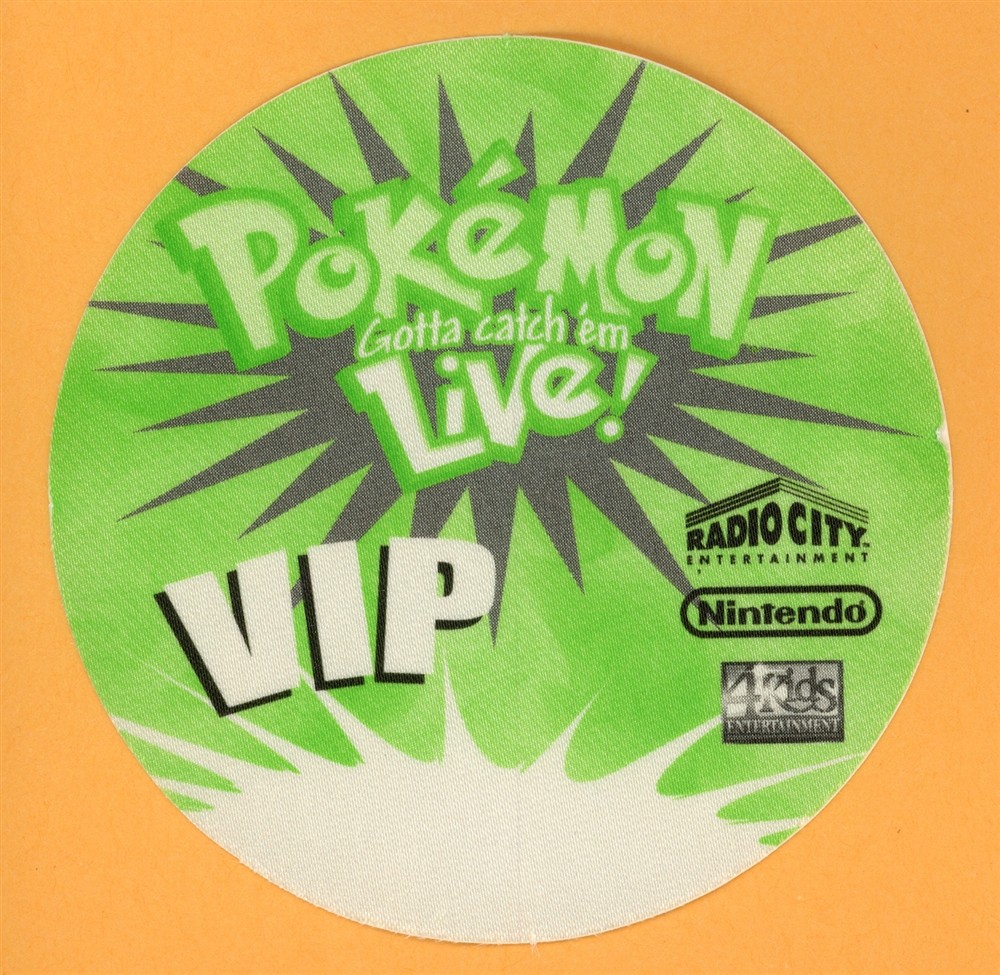 Pokémon Gotta Catch 'em Live Concert Tour VIP Backstage Pass Green
