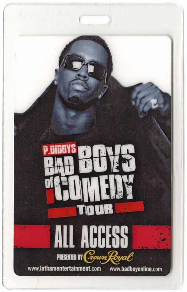 Puff Daddy 2005 Bad Boys of Comedy Tour All Access Laminated Backstage Pass
