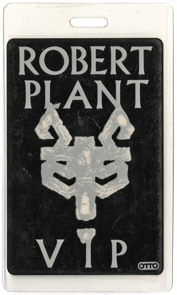 Robert Plant 1988 Now & Zen Concert Tour VIP Laminated Backstage Pass