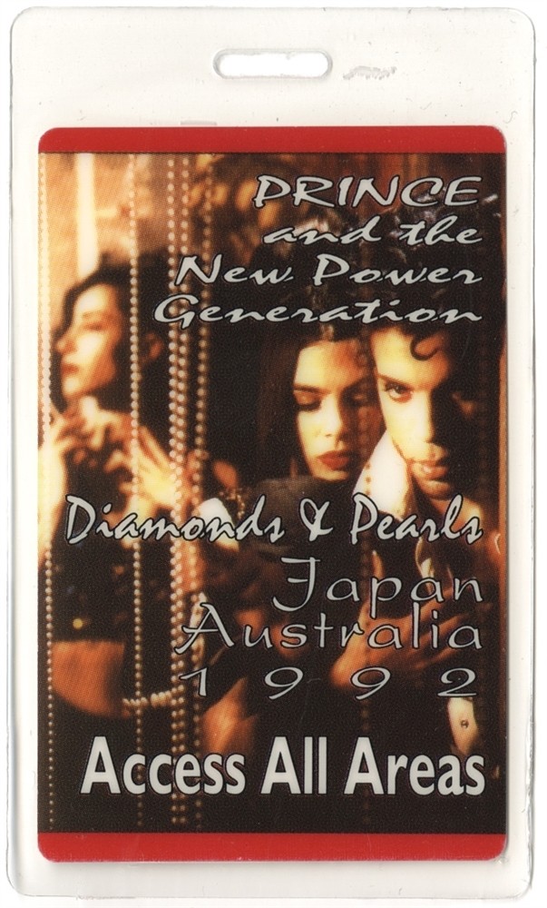 Prince 1992 Diamonds & Pearls Concert Tour All Access Laminated Backstage Pass