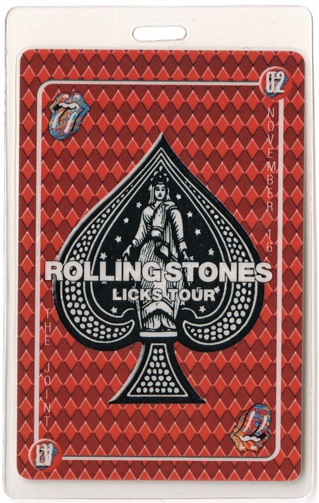 Rolling Stones 2002 Licks Tour Joint Las Vegas rare Laminated Backstage Pass