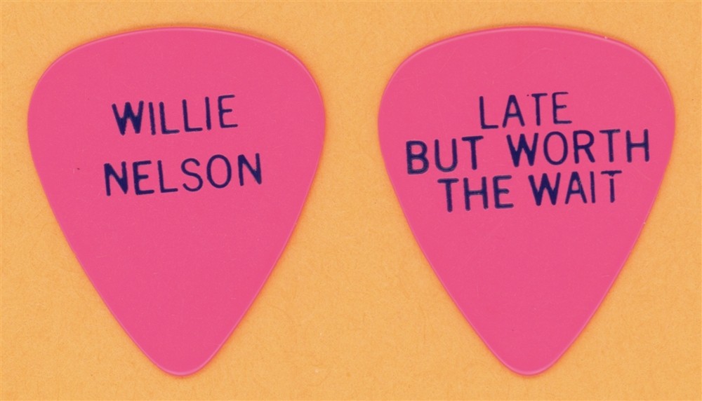 Willie Nelson Vintage Tour Guitar Pick - 1986 Late But Worth The Wait