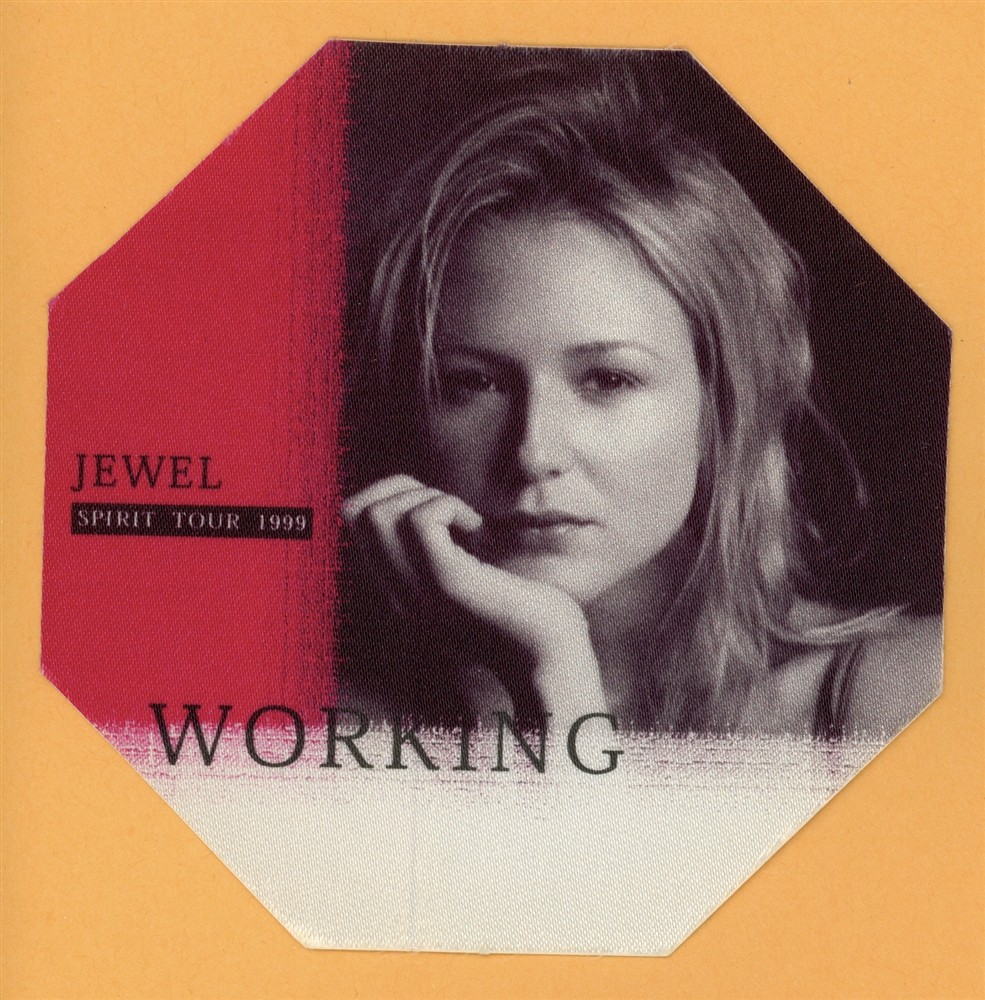 Jewel 1999 Spirit Concert Tour WORKING Backstage Pass