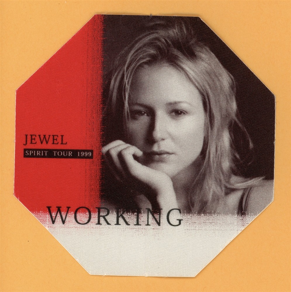 Jewel 1999 Spirit Concert Tour WORKING Backstage Pass