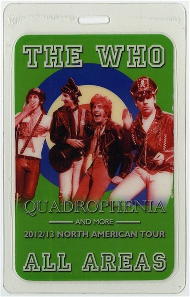 The Who 2012 Quadrophenia Concert Tour All Access Laminated Backstage Pass
