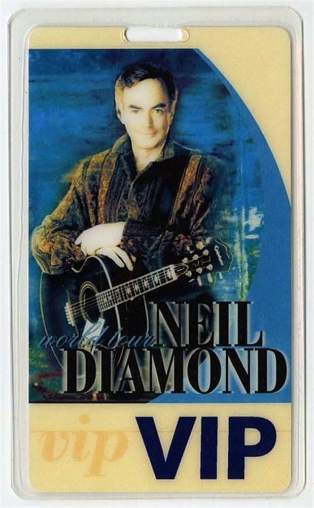 Neil Diamond 1998 Concert Tour VIP Laminated Backstage Pass