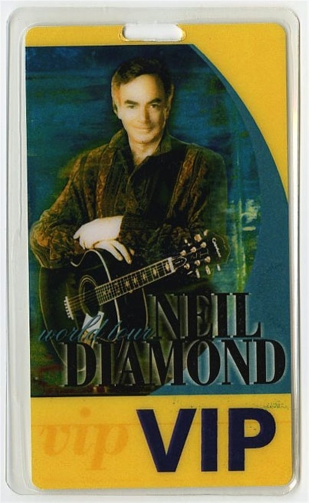 Neil Diamond 1998 Concert Tour VIP Laminated Backstage Pass