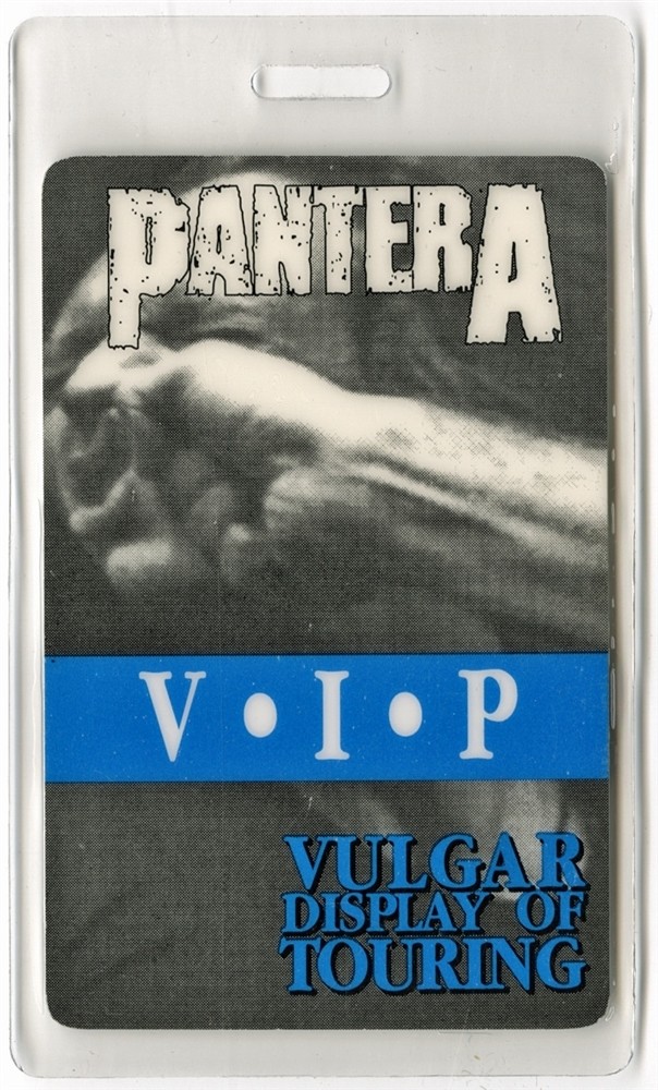 Pantera 1992 Vulgar Display of Power Concert Tour VIP Laminated Backstage Pass