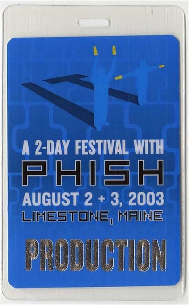 Phish 2003 20th Anniversary Concert Tour Laminated Backstage Pass Limestone