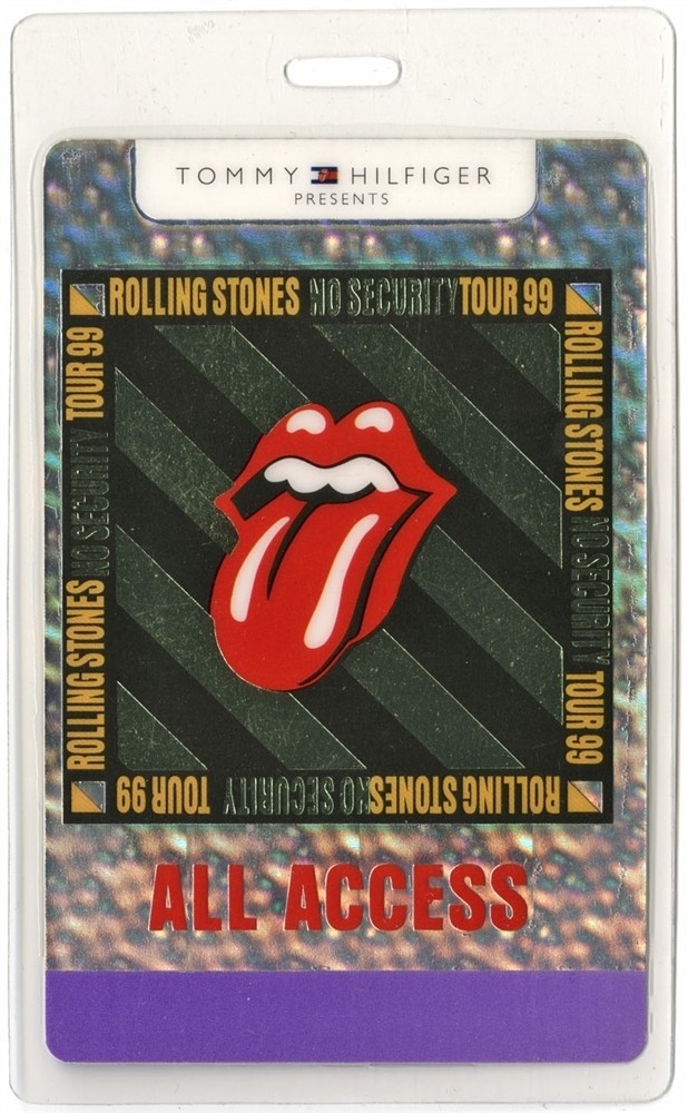 Rolling Stones 1999 No Security Tour AA Laminated Backstage Pass