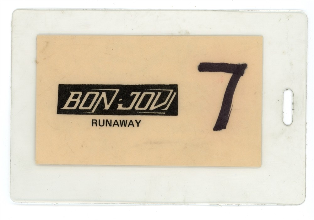 Bon Jovi 1984 1st Tour Runaway Laminated Baggage Backstage Pass VERY RARE