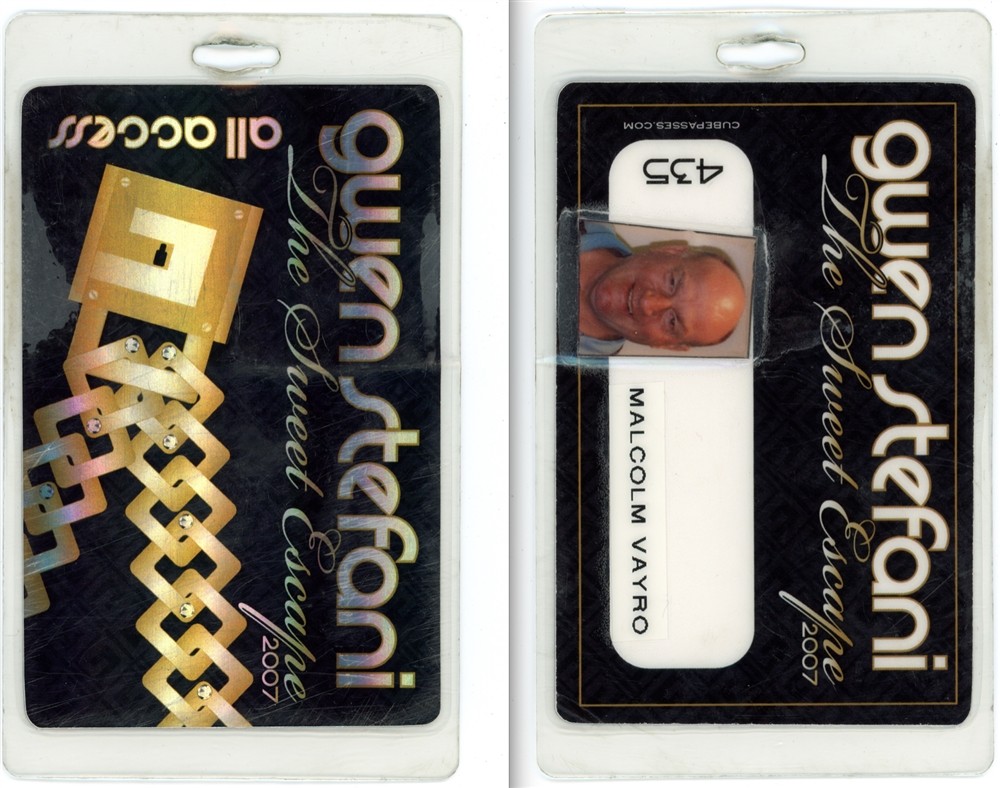 Gwen Stefani 2007 The Sweet Escape ALL ACCESS Laminated Backstage Pass