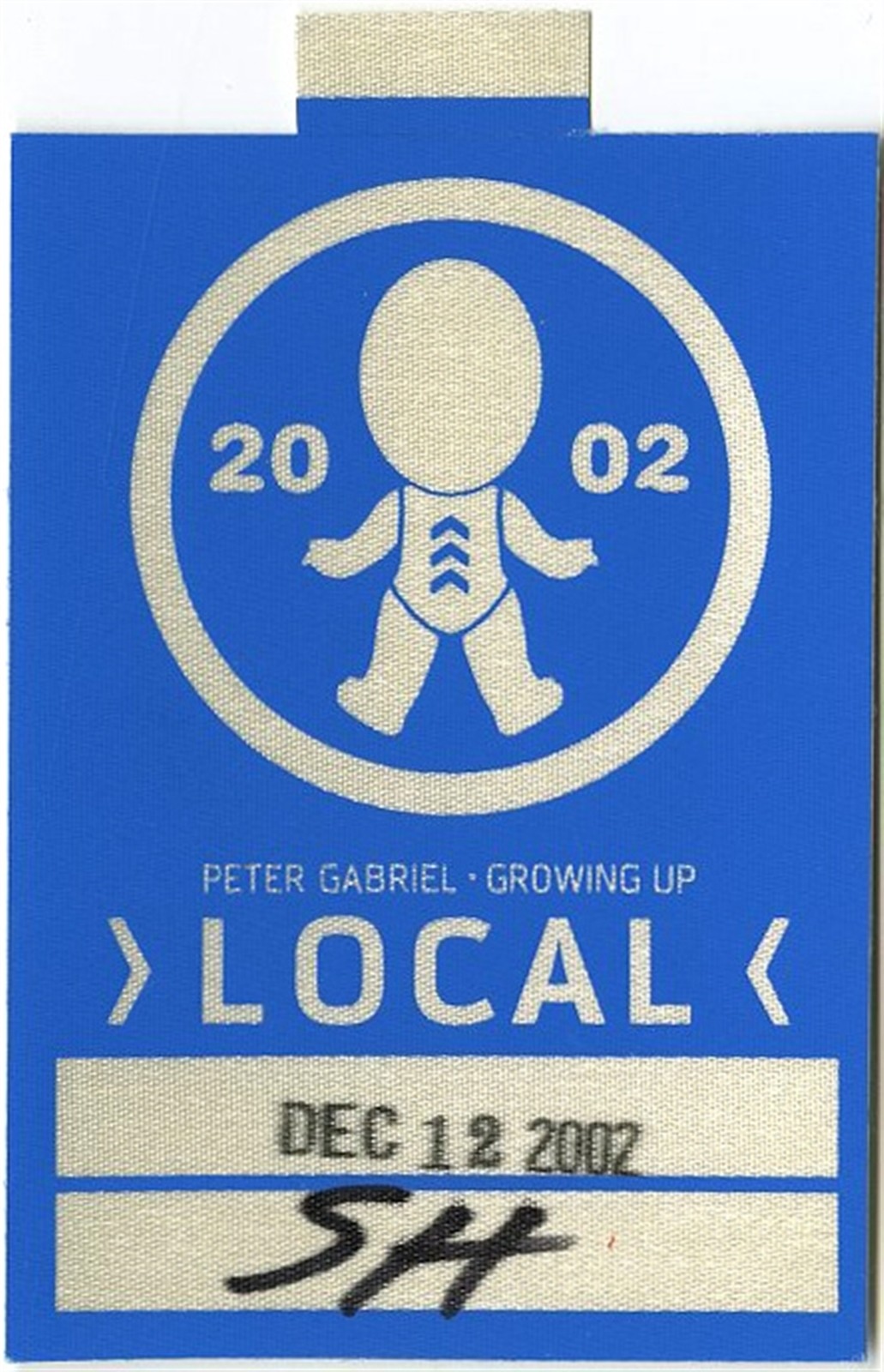 Peter Gabriel 2002 Growing Up Concert Tour Local Crew Backstage Pass