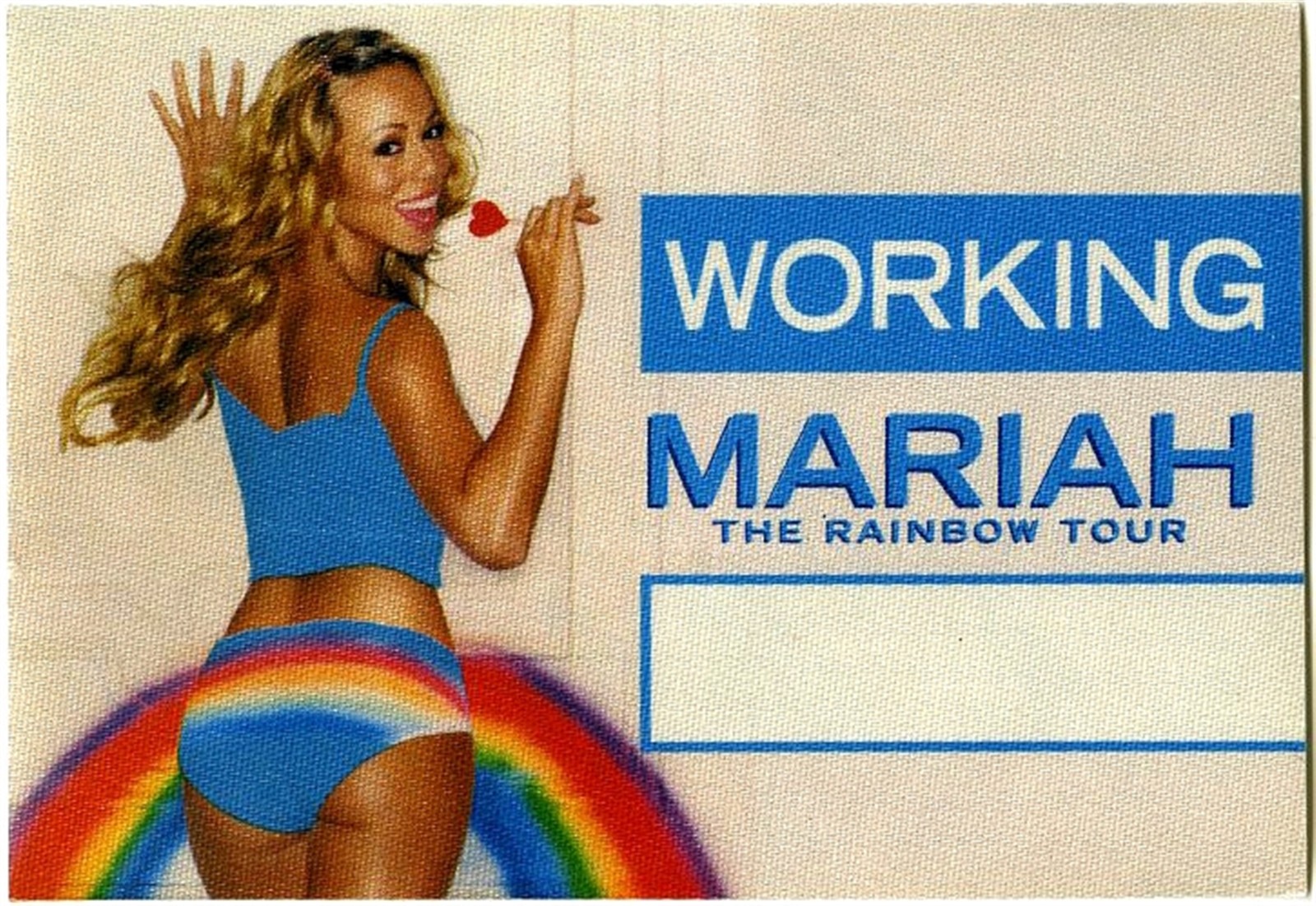 Mariah Carey 2000 Rainbow Concert Tour Working Backstage Pass