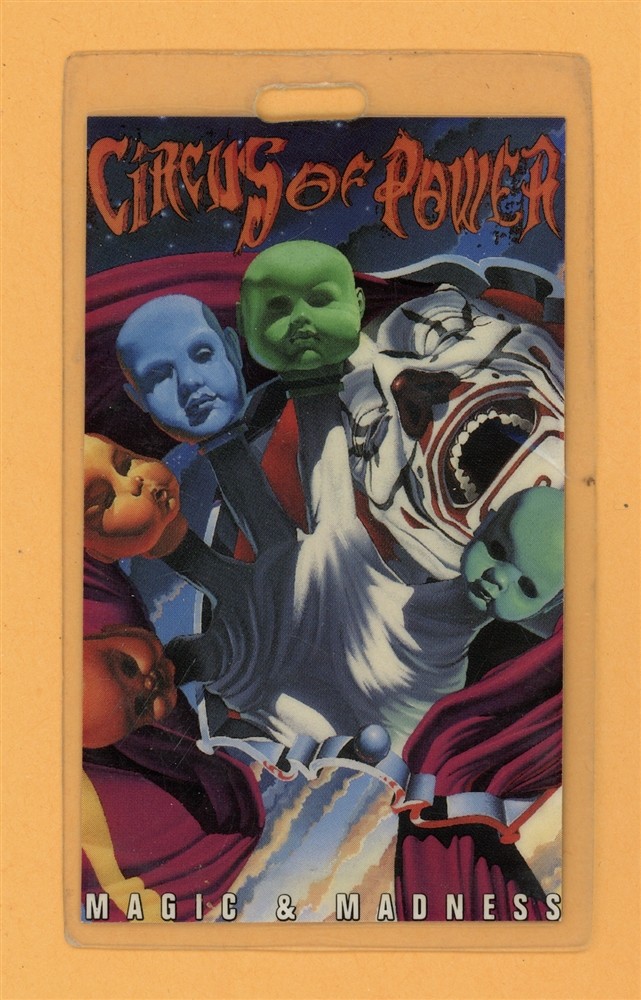 Circus of Power 1993 Magic & Madness Tour Laminated Backstage Pass