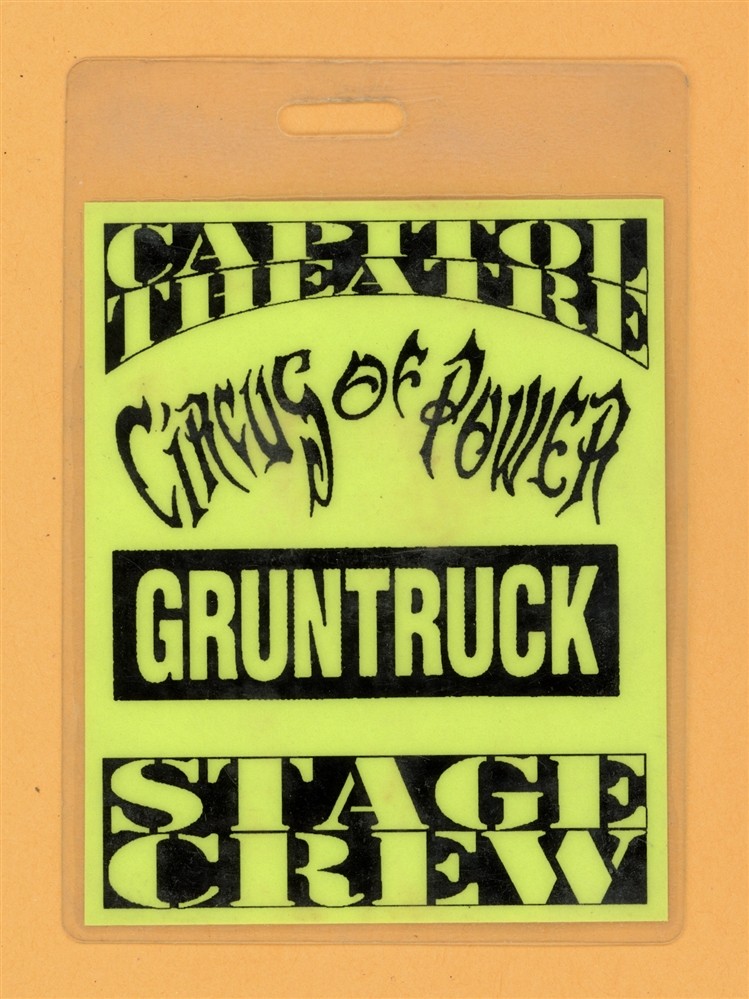 Circus of Power 1993 Magic & Madness Tour Laminated Backstage Pass