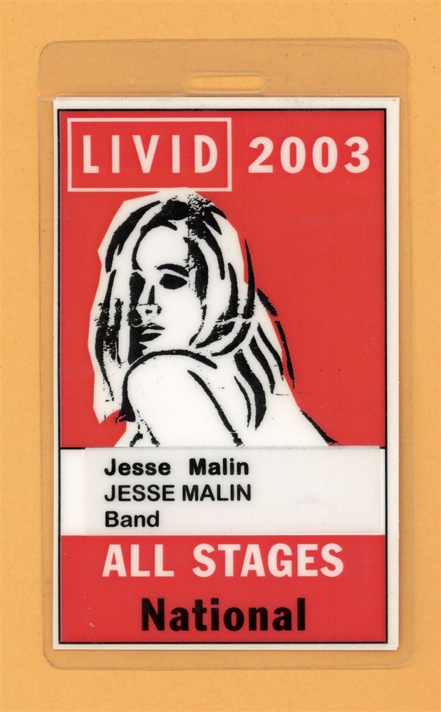 D Generation Jesse Malin 2003 Concert Tour Laminated Backstage Pass