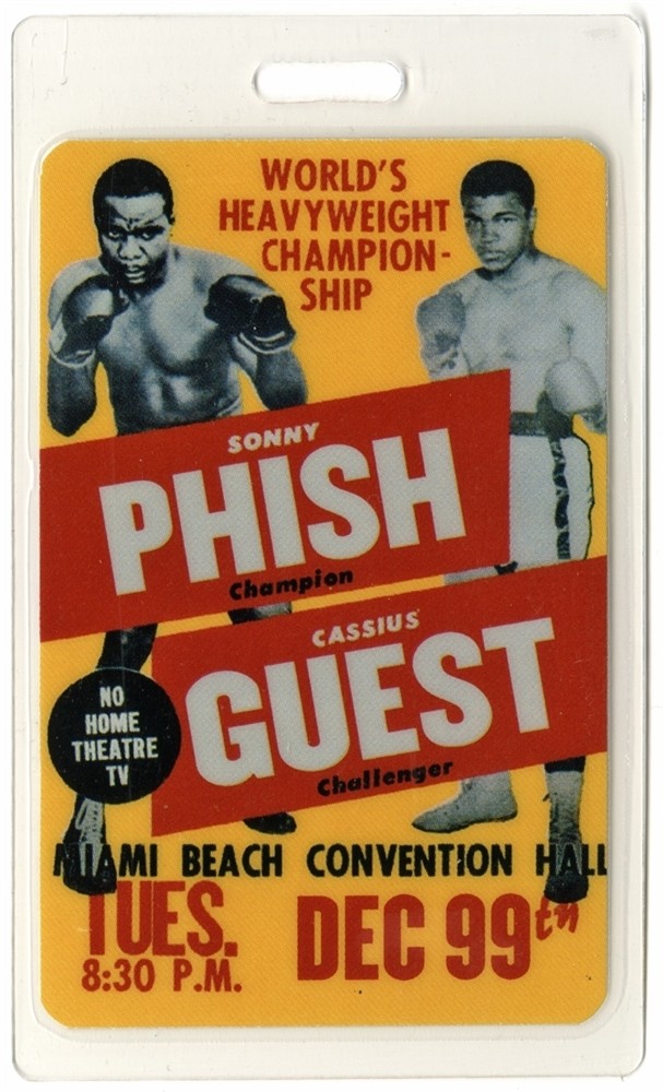Phish 1999 Concert Tour Laminated Backstage Pass Sonny Liston Cassius Clay Ali