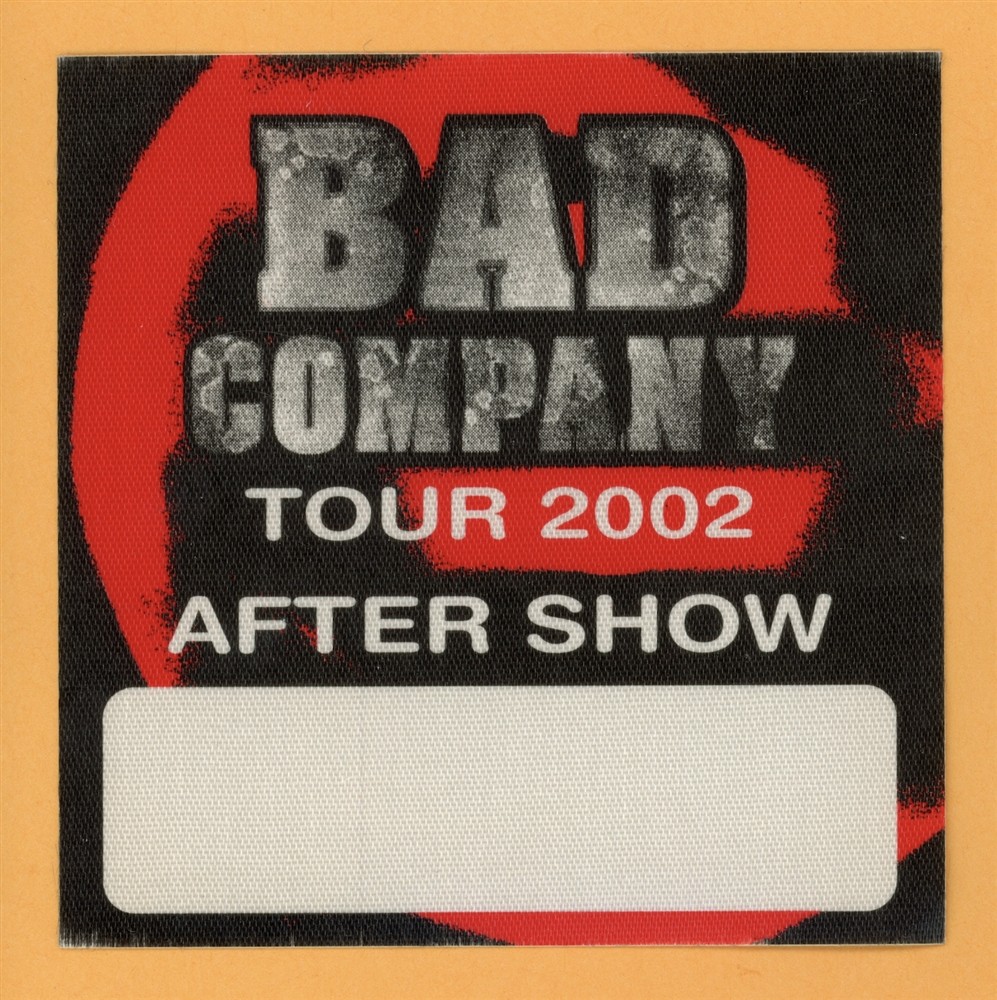Bad Company 2002 Foreigner Concert Tour After Show Backstage Pass