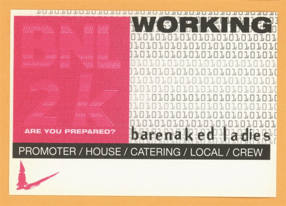 Barenaked Ladies 2000 Maroon Concert Tour Working Backstage Pass