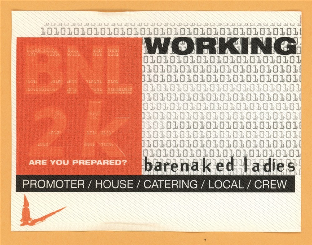Barenaked Ladies 2000 Maroon Concert Tour Working Backstage Pass