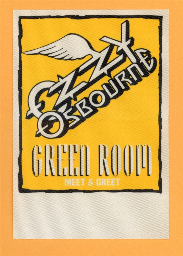 Ozzy Osbourne 1991 No More Tears Concert Tour Green Room Backstage Pass