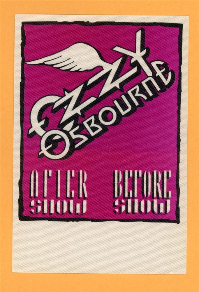 Ozzy Osbourne 1991 No More Tears Concert Tour After Show Backstage Pass