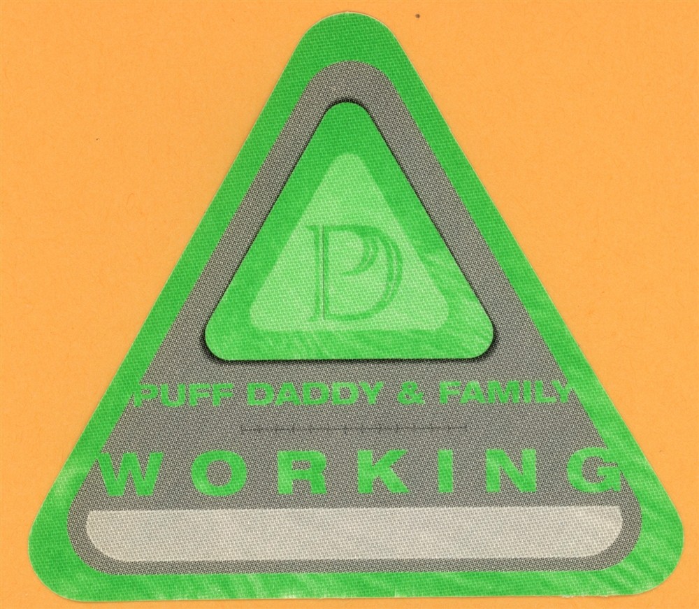 Puff Daddy & Family 2000 Concert Tour WORKING Backstage Pass