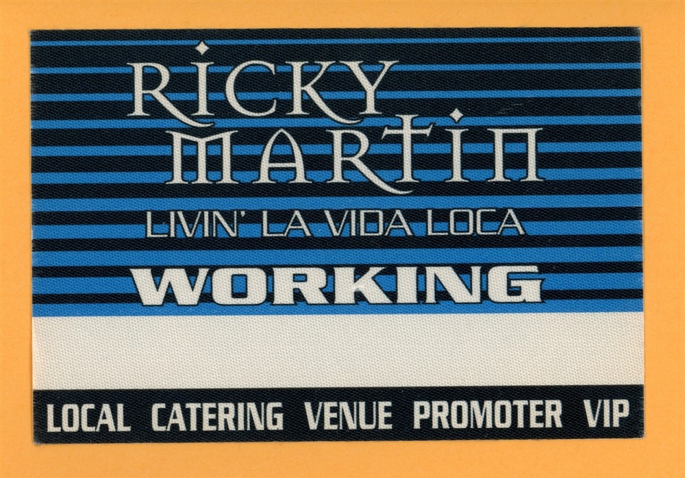 Rickety Martin Vintage Satin Backstage Pass - 1999 Living La Vida Loca Tour