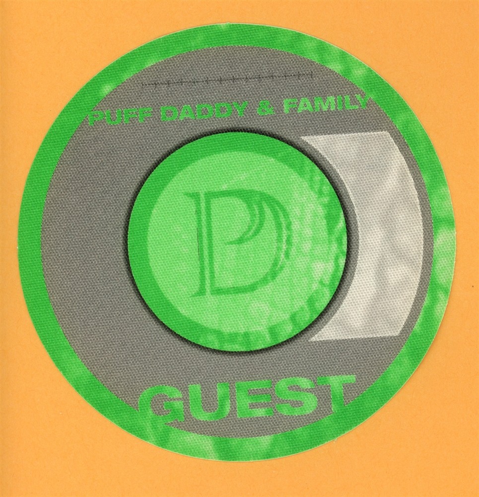 Puff Daddy & Family 2000 Concert Tour GUEST Backstage Pass